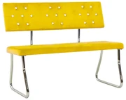 vidaXL Bankje 110 cm fluweel mosterdgeel