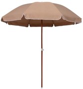 vidaXL Parasol met stalen paal 240 cm taupe