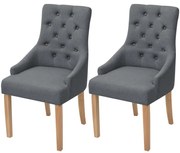 vidaXL Eetkamerstoelen 2 st stof donkergrijs