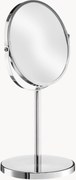Ronde make-upspiegel Flip met vergrootglas en metalen voet