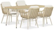 Tuinset 4 personen 180 cm Aluminium/rope Taupe Coco Antoni/Matale