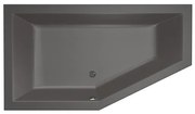 Xenz Society 160 ligbad - 160x90cm - met overloop - zonder afvoer - Hoekopstelling links - Acryl Antraciet Mat 6881-05