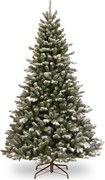 Snowy Sheffield Spruce Hinged Tree kunstkerstboom - 167 cm - Wit geflockt donkergroen - Diameter 109 cm - 1394 tips - Besneeuwd/Frosted - Metalen voet