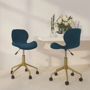 vidaXL Eetkamerstoelen draaibaar 2 st fluweel blauw