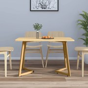 vidaXL Eettafel 120x60x74 cm MDF en ijzer lichtbruin