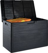 Toomax Woody's Kussenbox - 160L - Donker Antraciet - Houtlook - Binnenmaat 71 x 37 x 49,5 cm - Buitenmaat 77,5 x 52,7 x 44,5 cm