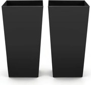 VEVOR Bloempot 390x390x750 mm 2-delige set, bloempot, plantenbak, PP plantenbak met binnenpot en drainagegaten, geschikt voor kamer- en tuinplanten, zwart