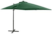 vidaXL Zweefparasol met paal en LED-verlichting 250 cm groen