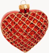 Handbeschilderde kerstboomhanger Waffle Heart