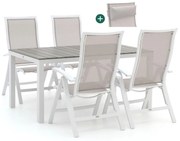 Bellagio Lugo/Fidenza 160cm dining tuinset 5-delig verstelbaar