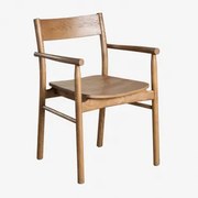 Eetkamerstoel Met Armleuningen Van Eikenhout Mara Signature Donker Hout - Sklum