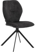 Goossens Eetkamerstoel Hera antraciet velvet stof leuning, modern design