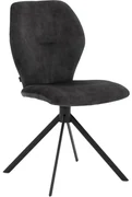 Goossens Eetkamerstoel Hera antraciet velvet stof leuning, modern design