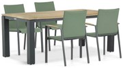 Tuinset 4 personen 180 cm Aluminium/textileen Groen Lifestyle Garden Furniture Brandon/Veneto