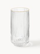 Mondgeblazen longdrinkglas Aleo met goudkleurige rand, 4 stuks