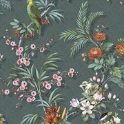 DUTCH WALLCOVERINGS Behang Tropical blauw-groen