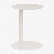 Ronde Bijzettafel Van Staal (ø40 Cm) Yannik Gardenia Wit - Sklum