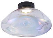 Design plafondlamp zwart met regenboog glas - Gemma