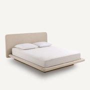 Bed met essenhouten platform en stoffen bekleding, Slice