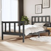 vidaXL Bedframe massief hout grijs 100x200 cm