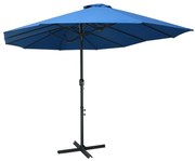 vidaXL Parasol met aluminium paal 460x270 cm blauw