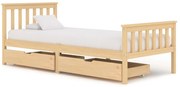 vidaXL Bedframe met 2 lades massief grenenhout 100x200 cm