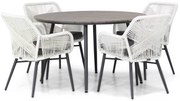 Tuinset Ronde Tuintafel 4 personen 125 cm Rope Wit  Lifestyle Garden Furniture Advance/Matale