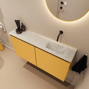 Mondiaz Ture DLux toiletmeubel 100cm ocher met wastafel opalo rechts zonder kraangat