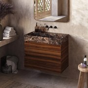 Fontana Dark Emperador badkamermeubel walnoot 80cm zonder kraangat