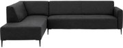 Goossens Bank Key West antraciet, micro leer, 3-zits, modern design met ligelement links
