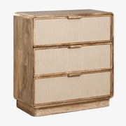 Comfortabele Ladekast 80x40 Cm Van Mangohout, Mdf En Jute Abrams Mangohout - Sklum