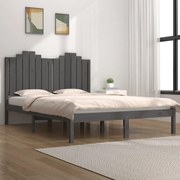 vidaXL Bedframe massief grenenhout grijs 135x190 cm 4FT6 Double