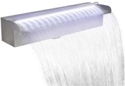 vidaXL Zwembadwaterval met LED's rechthoekig 45 cm roestvrij staal