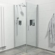 Marenza Neptune Douchecabine - 1 draaideur - Zijwand - 80x80x200cm - 6mm veiligheidsglas - anti kalk - chroom SKII1221-80-C