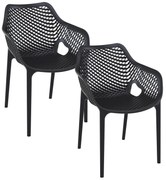 Garden Impressions Air XL design tuinstoel zwart - 2 stuks