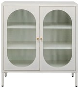 Kare Design Naxos Kastje Met Ribbelglas Off White - 80x35x90cm.