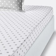 Hoeslaken in zuiver katoen met stippenprint, Clarisse