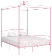 vidaXL Hemelbedframe metaal roze 160x200 cm