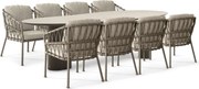 Tuinset 8 personen 300 cm Rope Taupe Santika Furniture Santika