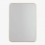 Rechthoekige Aluminium Wandspiegel (50x70 Cm) Tuluise Goud - Sklum