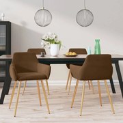 vidaXL Eetkamerstoelen 4 st fluweel bruin