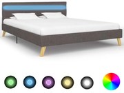 vidaXL Bedframe met LED stof lichtgrijs 140x200 cm