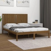 vidaXL Bedframe massief grenenhout honingbruin 135x190 cm 4FT6 Double