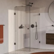 BRAUER Void Carving Douchecabine - 80x120x200cm - draaideur - glascoating - omkeerbaar - helder glas - geborsteld gunmetal PVD GS-VOCC1H80120200GM