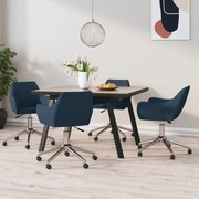 vidaXL Eetkamerstoelen draaibaar 4 st stof blauw