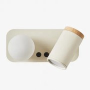 Draaibare Wandlamp Met 2 Lichtpunten In Amaranto-ijzer Tapioca Beige - Sklum