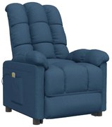 vidaXL Massagestoel verstelbaar stof blauw