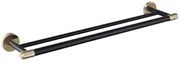 Eastbrook Catania messing handdoekbeugel dubbel zwart mat en messing geborsteld