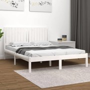 vidaXL Bedframe massief grenenhout wit 160x200 cm