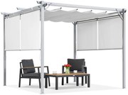 Witte terraspergola met rolluiken La Palma 3x3 Tuinpunt